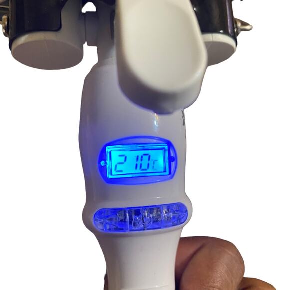 Alure Triple Barrel Ceramic Crimping Waving Wand Digital Curling Iron White - Picture 8 of 16